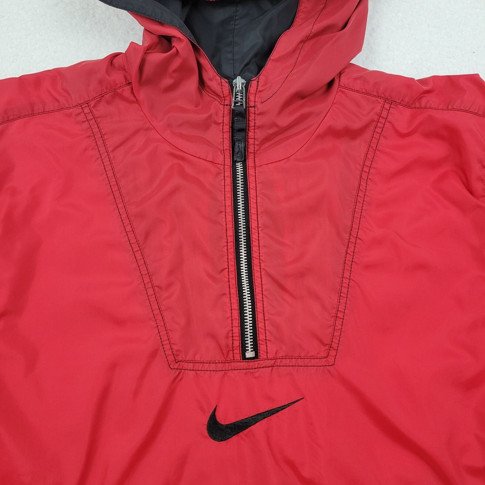 Vintage Nike Center Swoosh 1/4 Zip Windbreaker Hoodie Boys Medium M 10/12
